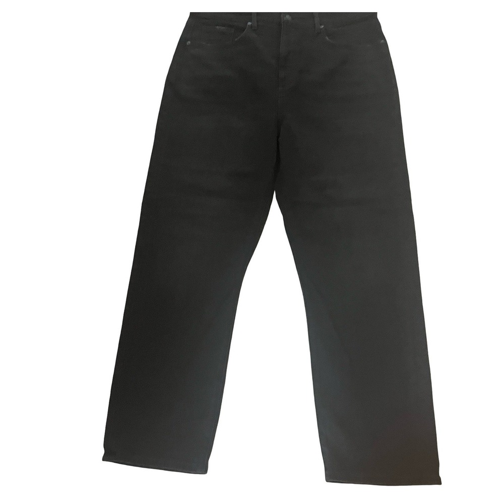 LOFT Women's Size 31 / 12 The Slim Black Straight Leg Jeans Denim Cotton Lyocell